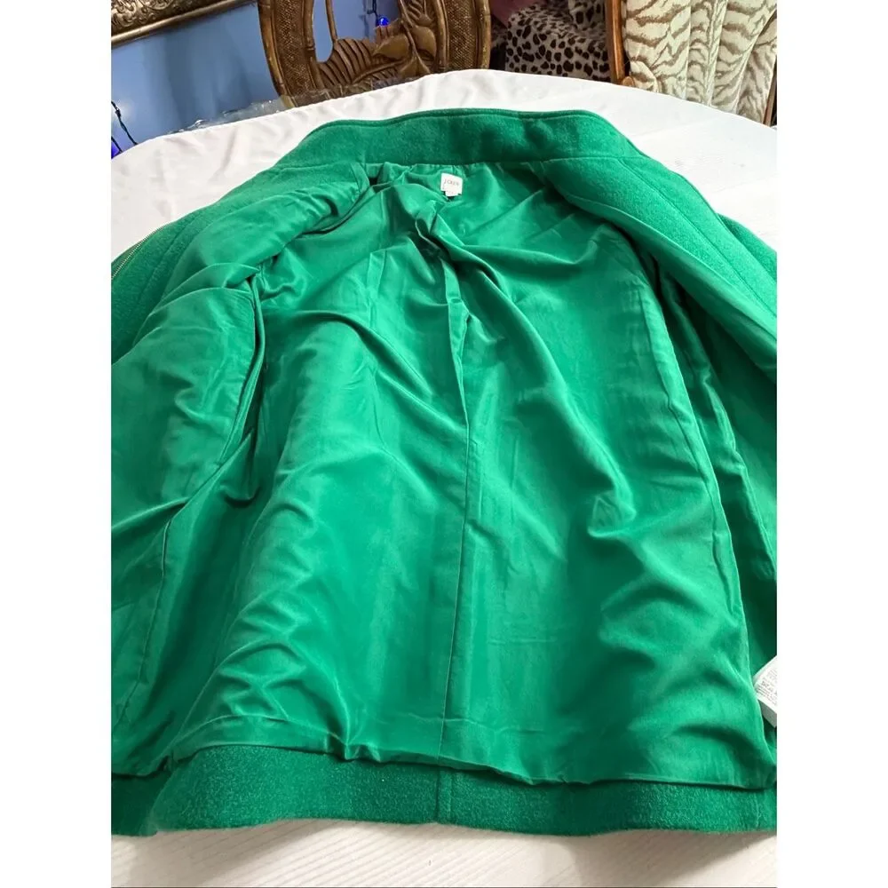 J Crew Factory City Coat with Button Neck Alpine Meadow Green Size 10 - Picture 2 of 12